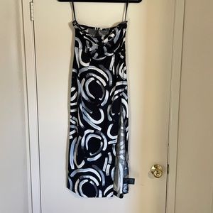 Urban Outfitters Strapless Artsy Print Midi Dress